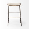 Katniss Backless 26in Seat Counter Stool | Cream Fabric with Gold Metal, Counter & Bar Stool by Mercana, 16" length x 16" width x 26" height thumbnail 4