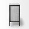 Savannah White Fir Veneer & Gray Metal 3-Door Accent Cabinet, Cabinets & Chest by Mercana, 47.24" length x 15.75" width x 31.5" height thumbnail 4