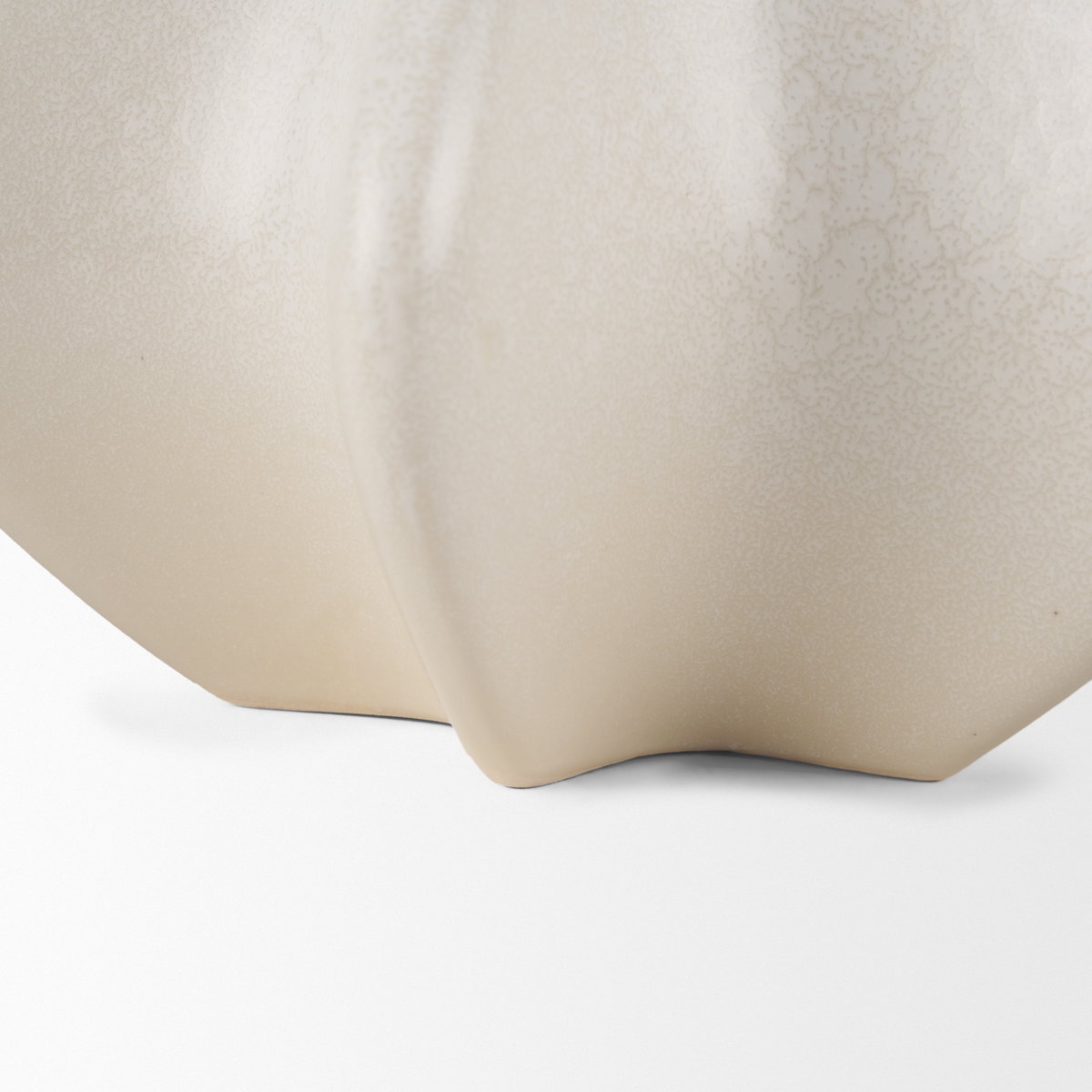 Ulrich Sculptural Cream Glazed Ceramic Vase, by Mercana, 13.98" length x 13.78" width x 8.86" height View 10