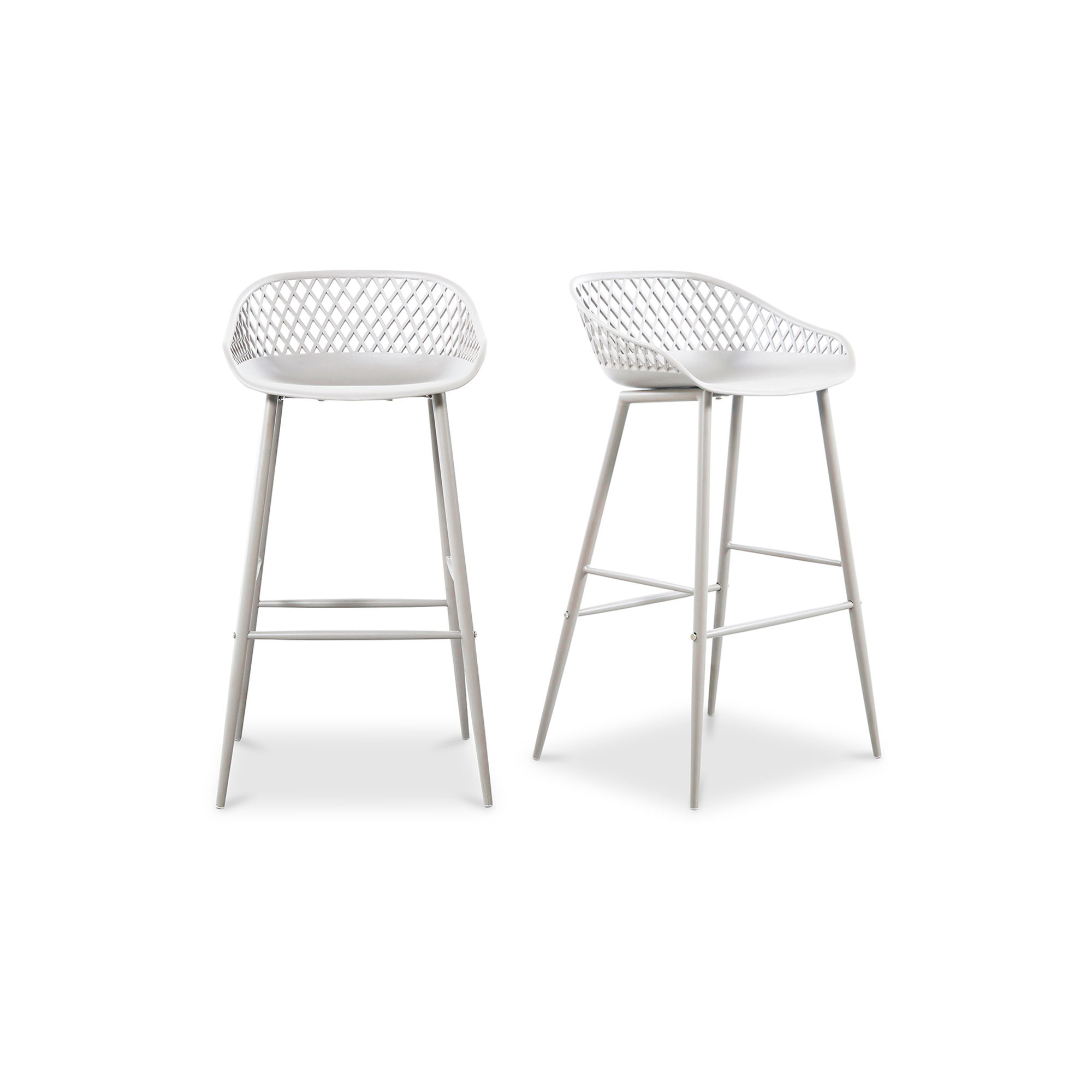 Piazza Outdoor Barstool White - Set Of Two, Outdoor Chair by Moe's Home, 1'7.29" width x 3'1.2" height x 1'7.68" depth View 2