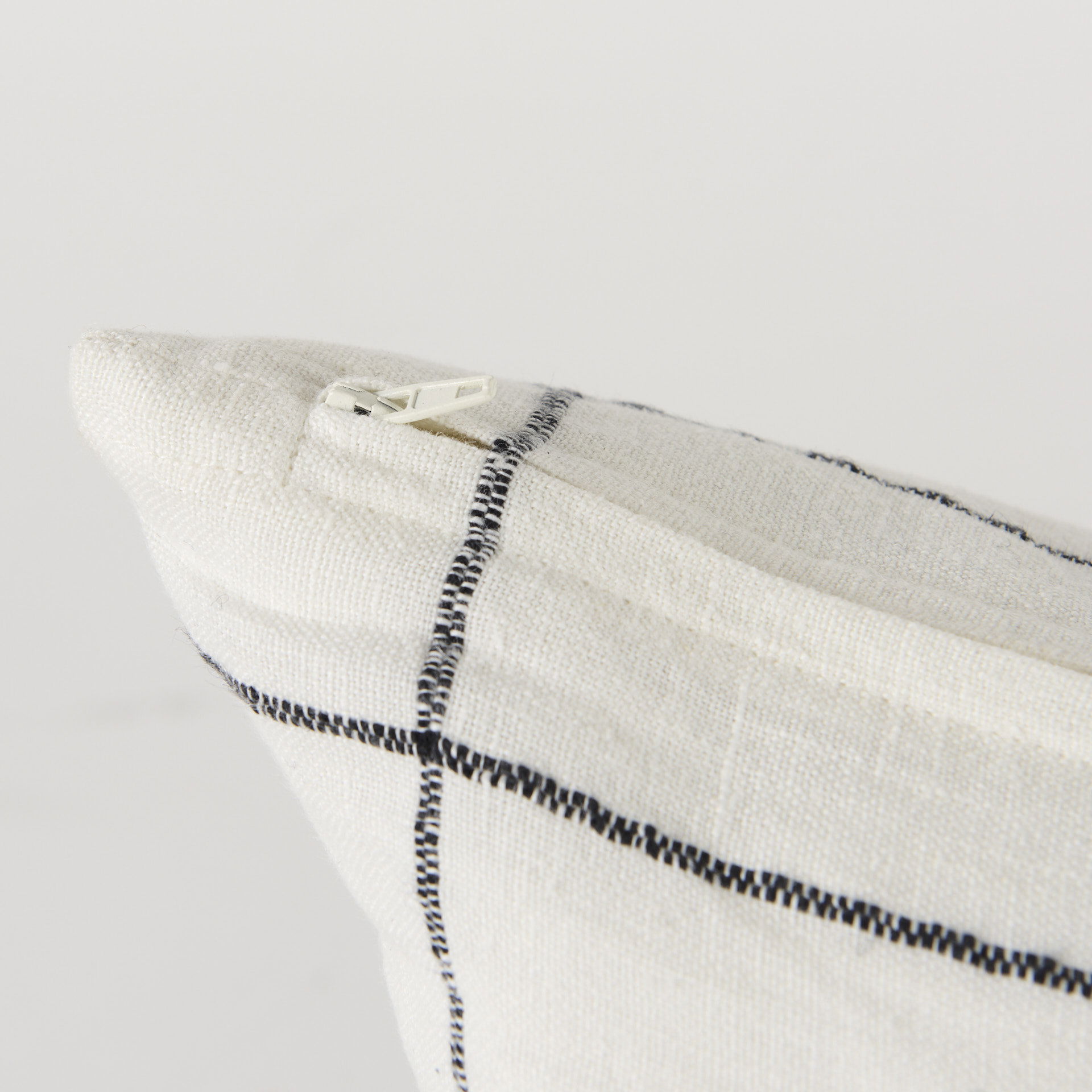 Suzanne 14 x 26 White/Black Square Pattern Decorative Pillow Cover, by Mercana, 14" length x 26" width x 0.2" height View 11