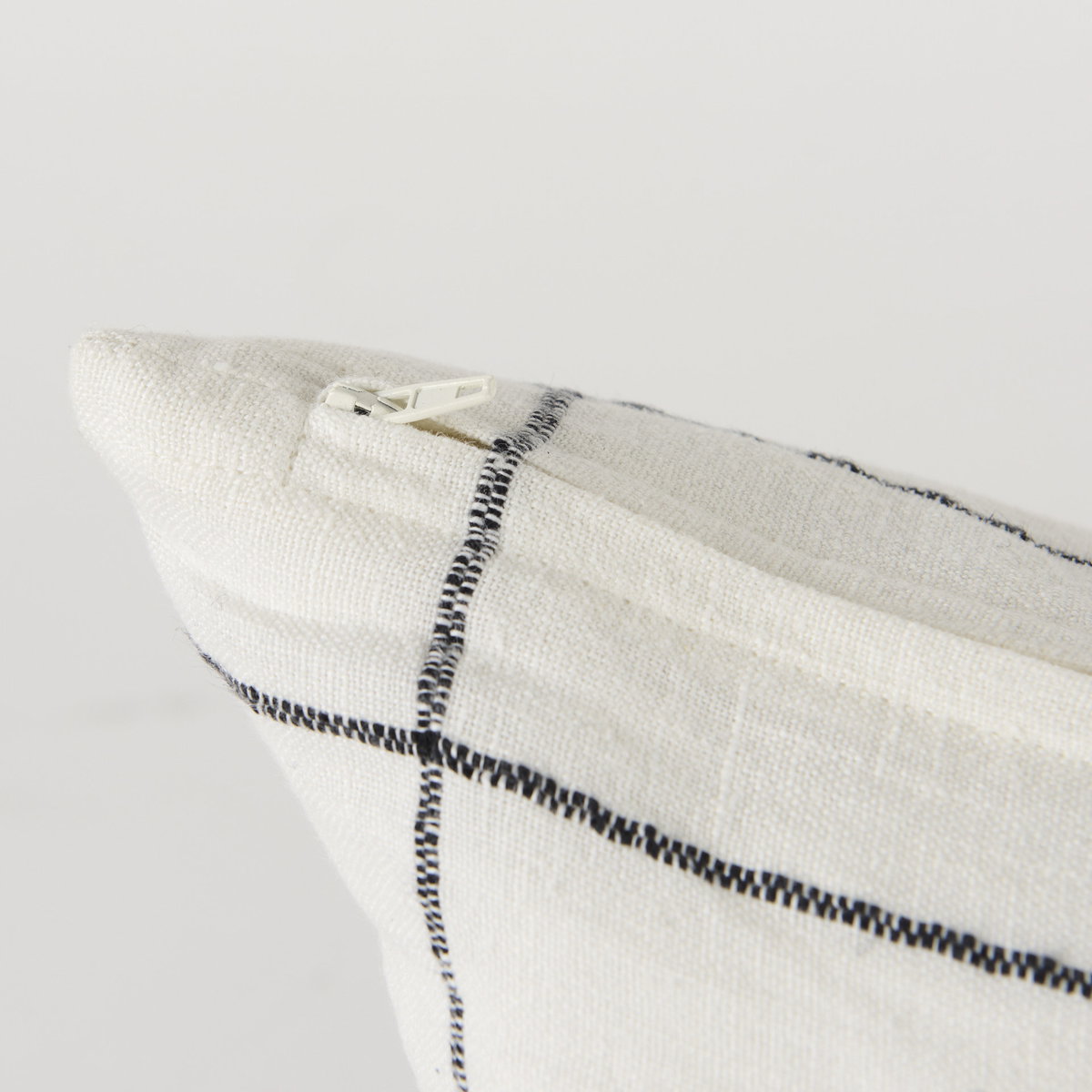 Suzanne 14x26 White/Black Square Pattern Decorative Pillow Cover, by Mercana, 14" length x 26" width x 0.2" height View 11