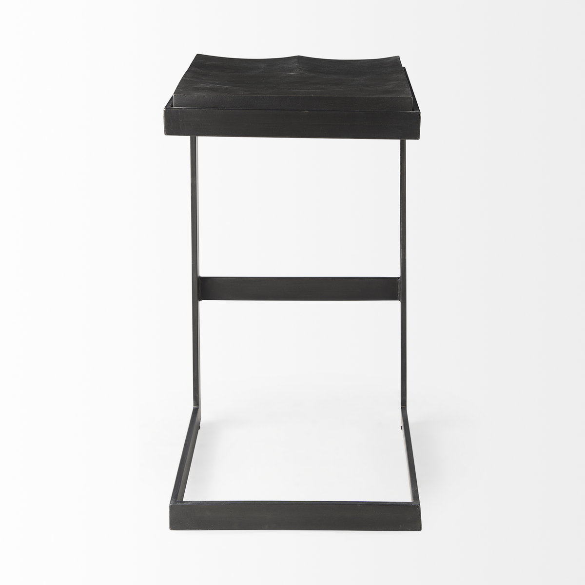 Kiran Backless 30in Seat Bar Stool | Black Wood with Black Metal, Counter & Bar Stool by Mercana, 17" length x 17" width x 30" height View 5