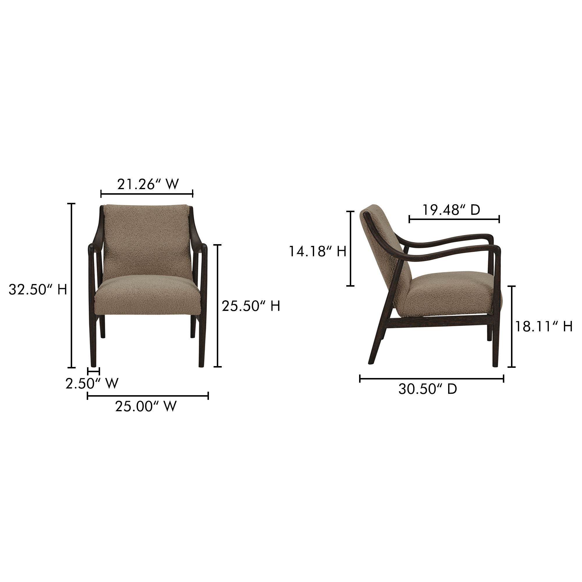 Yates Accent Chair Beige Faux Shearling large image 