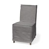Elbert I Grey Fabric Slip-Cover Brown Wooden Base Dining Chair thumbnail 0