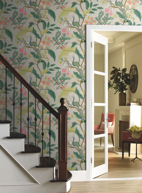Peacock Linen Wallpaper
