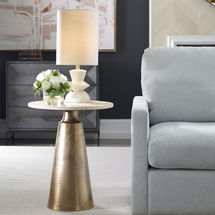 Online Designer Combined Living/Dining Midsummer Antique Brass Accent Table