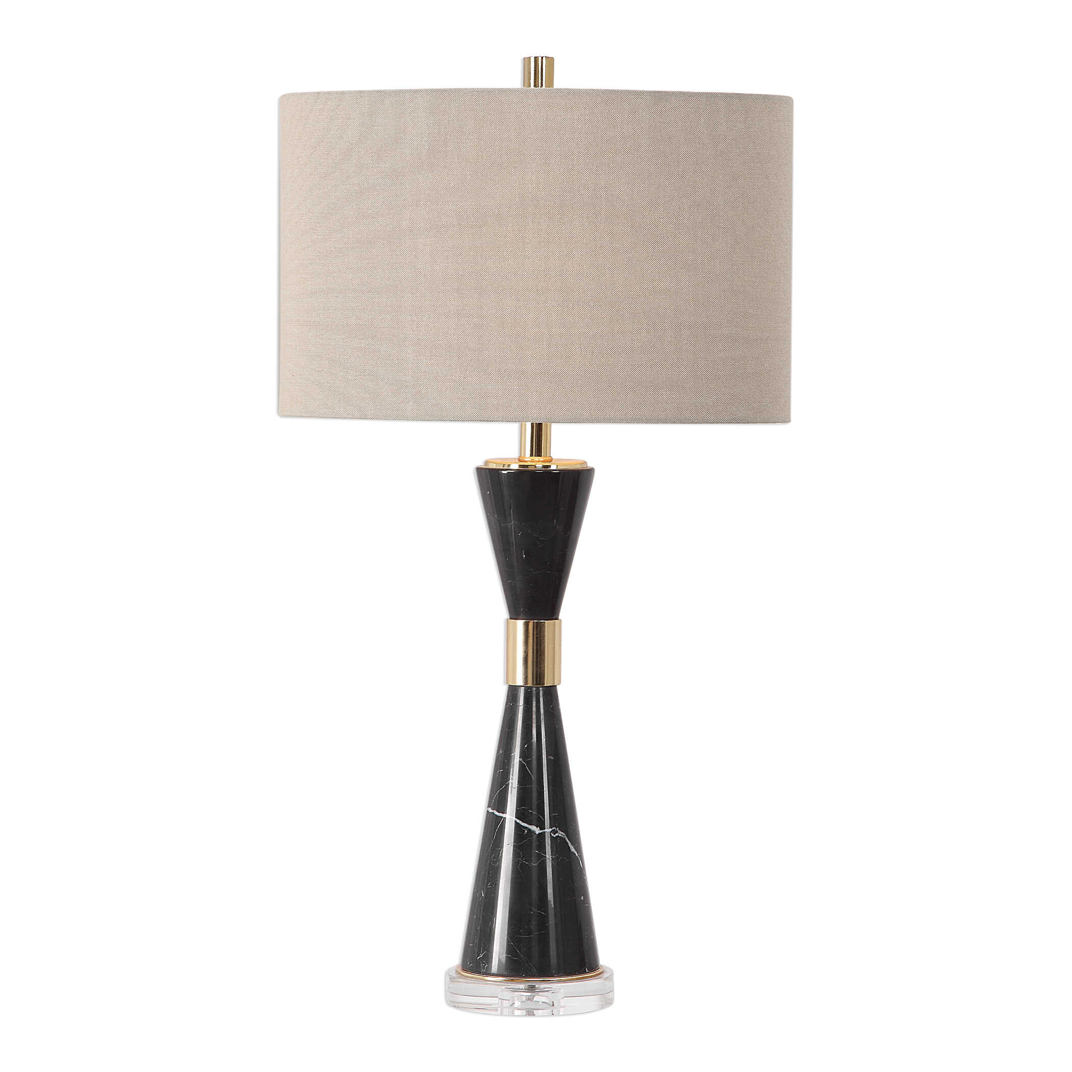 Alastair Black Marble Table Lamp, by Uttermost, 16" width x 29.62" height x 10" depth View 1