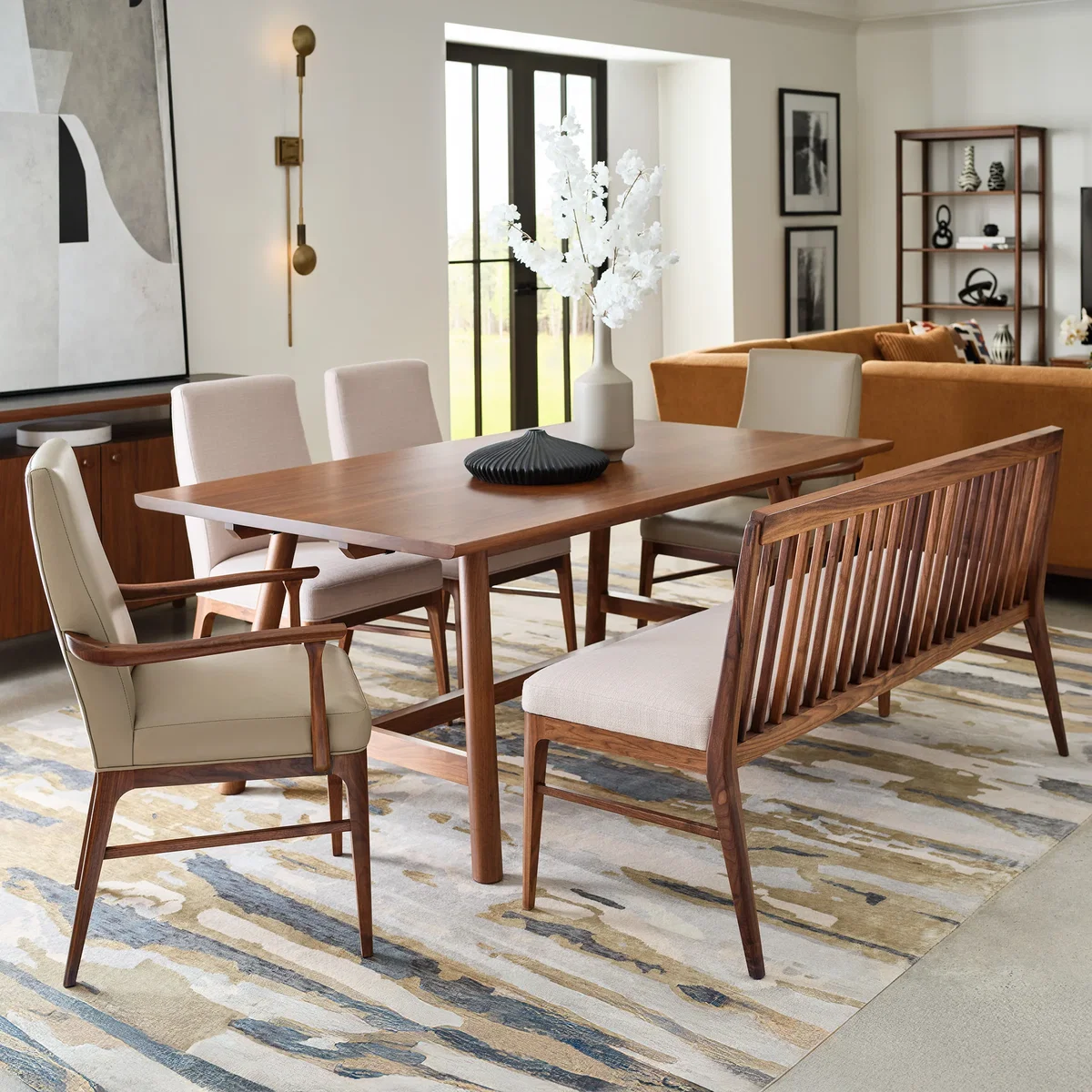 Walnut Grove Spindle Bench, Benche by Stickley, 64" width x 34" height x 22.5" depth View 2