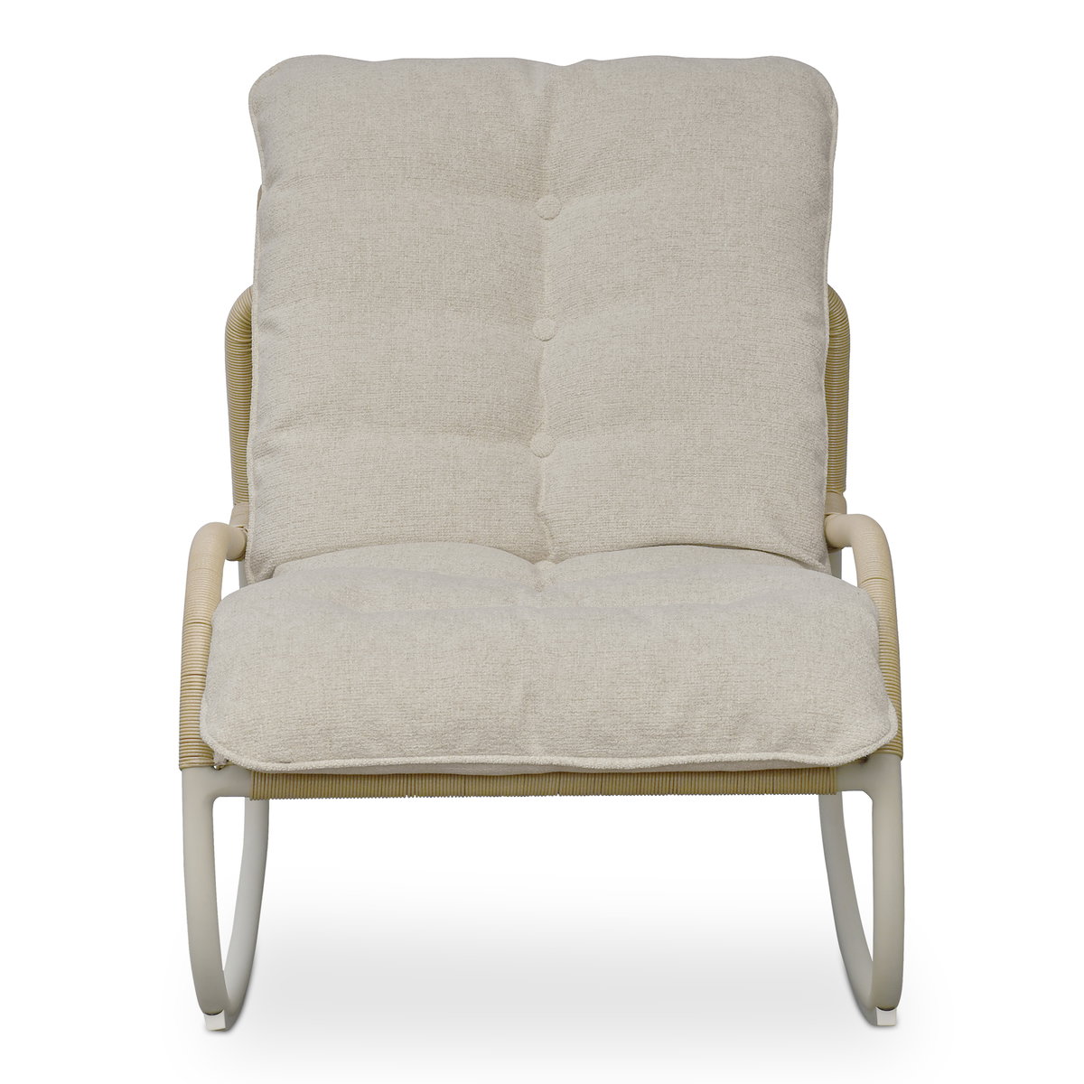 Lyra Outdoor Rocking Chair Beige, Outdoor Chair by Moe's Home, 2'2.77" width x 2'10" height x 3'2" depth View 1