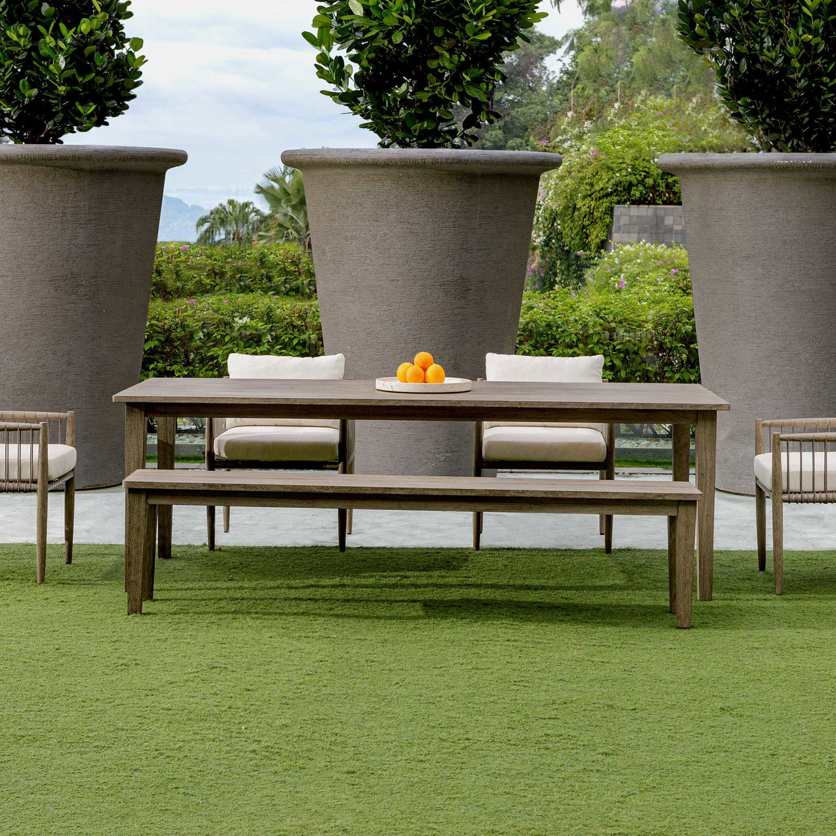 Travessa Outdoor Round Stone Tray, Decorative Tray by Uttermost, 15" width x 1.75" height x 15" depth View 5