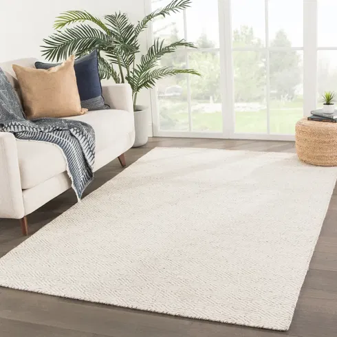 Fifer Handwoven Flatweave Wool Ivory Area Rug
