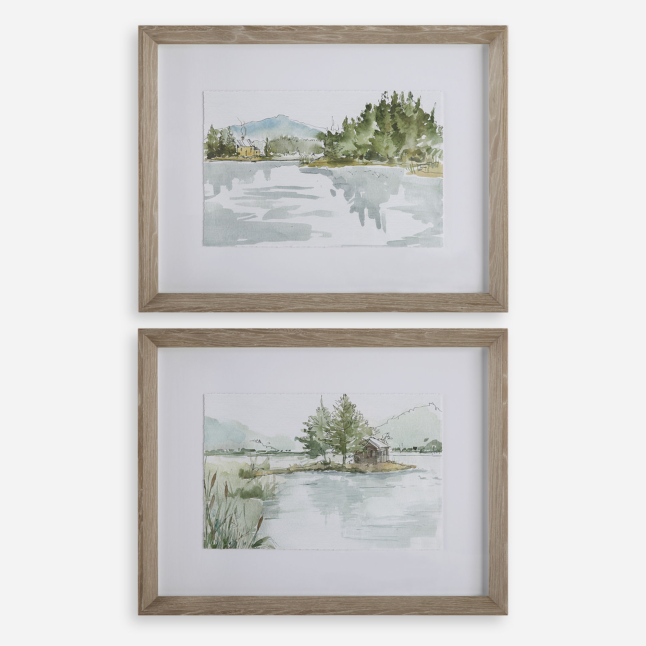 Serene Lake Framed Prints, Set/2 large image 