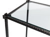Hand Chased Iron Console Tble  Glass Top, by Sarreid, 1'4" length x 5' width x 2'9" height thumbnail 11