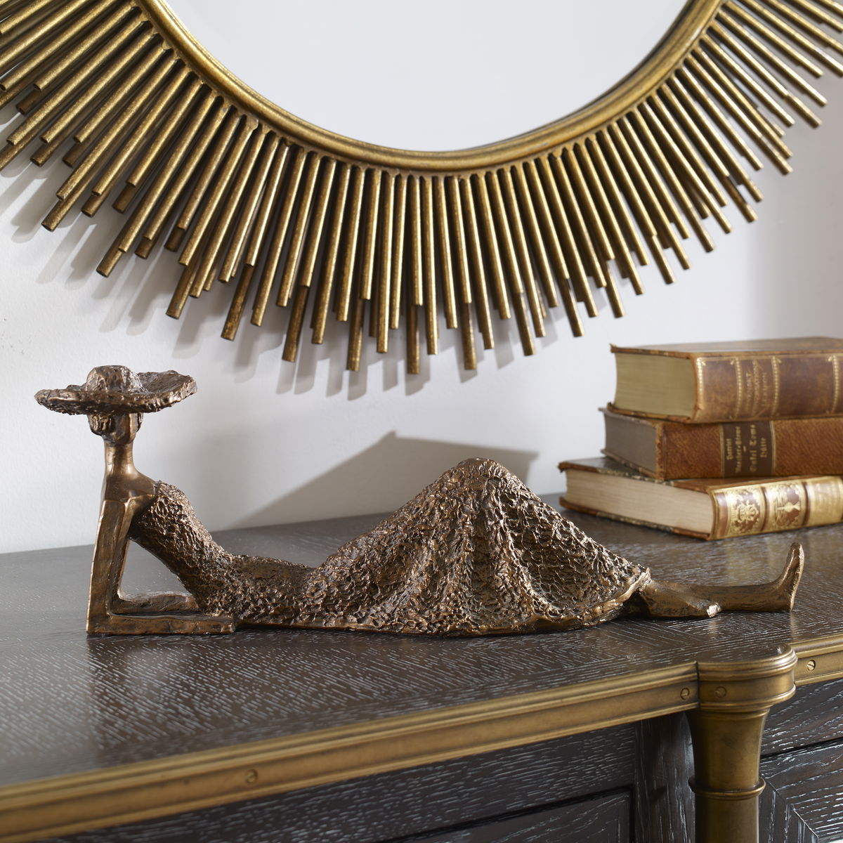 Summer Days Antique Bronze Sculpture, Figurines & Statue by Uttermost, 16.5" width x 5.5" height x 4" depth View 2