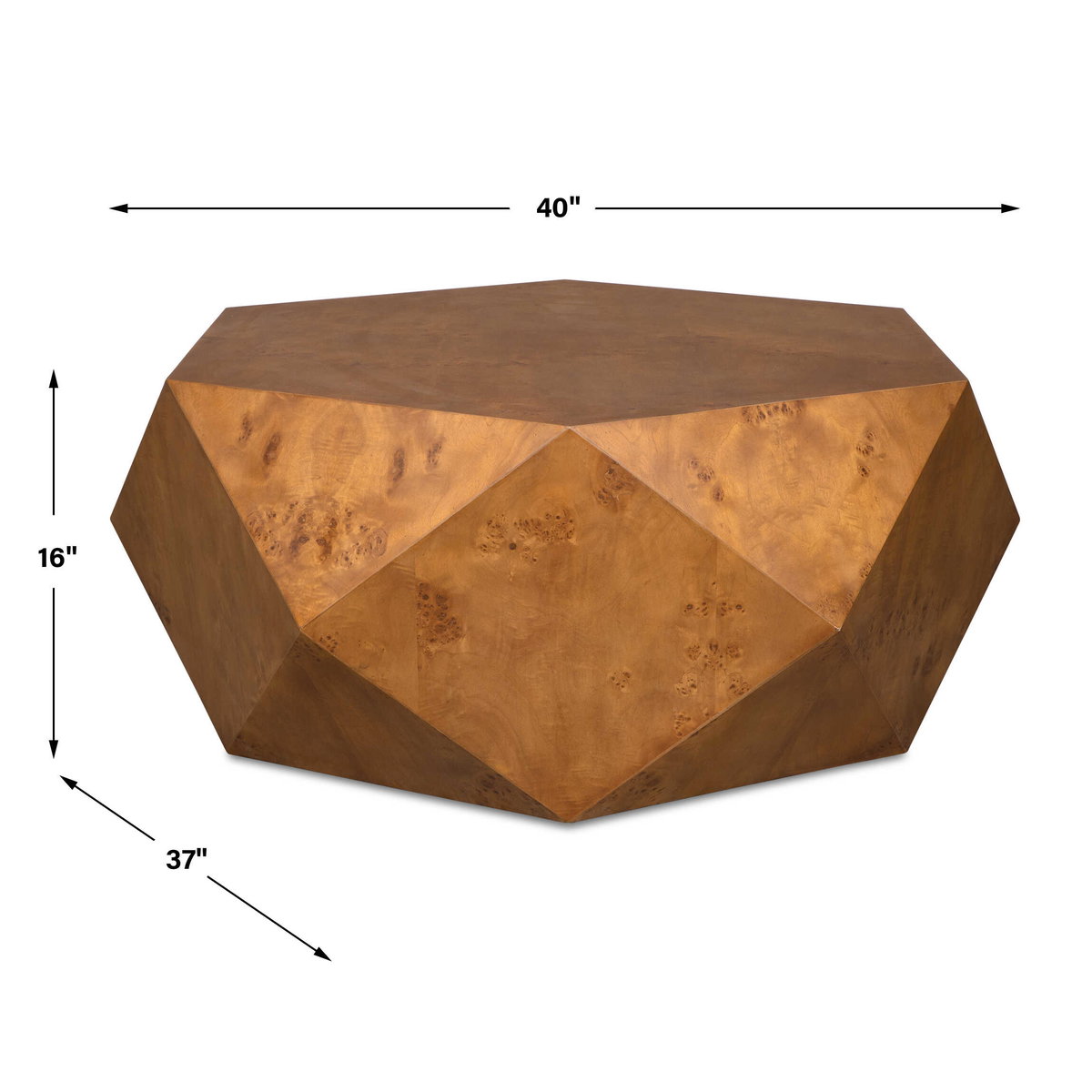 Hughes Geometric Coffee Table, by Uttermost, 40" width x 16" height x 37" depth View 3