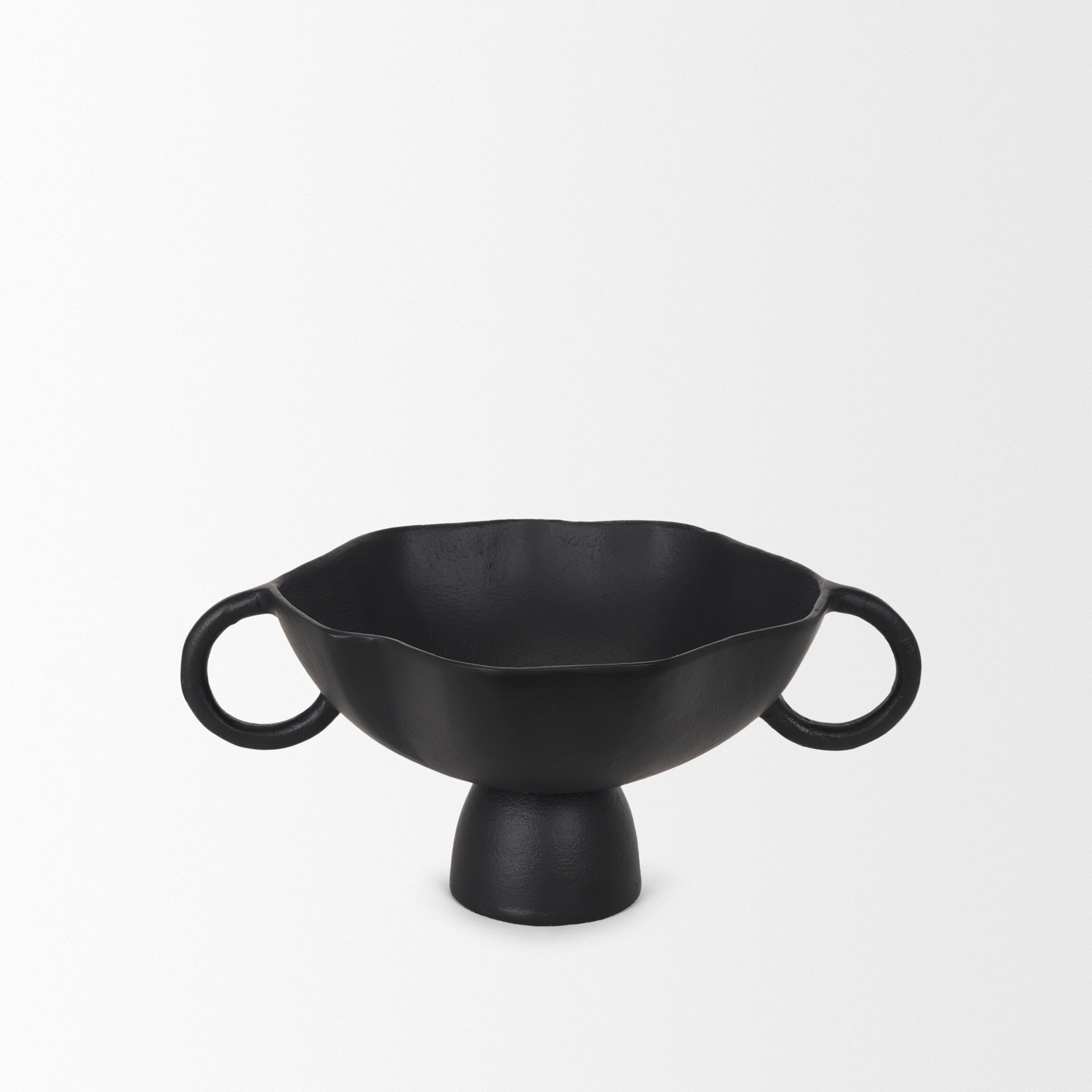 Radka Small Matte Black Metal Decorative Bowl, by Mercana, 15.55" length x 11.22" width x 6.75" height View 4