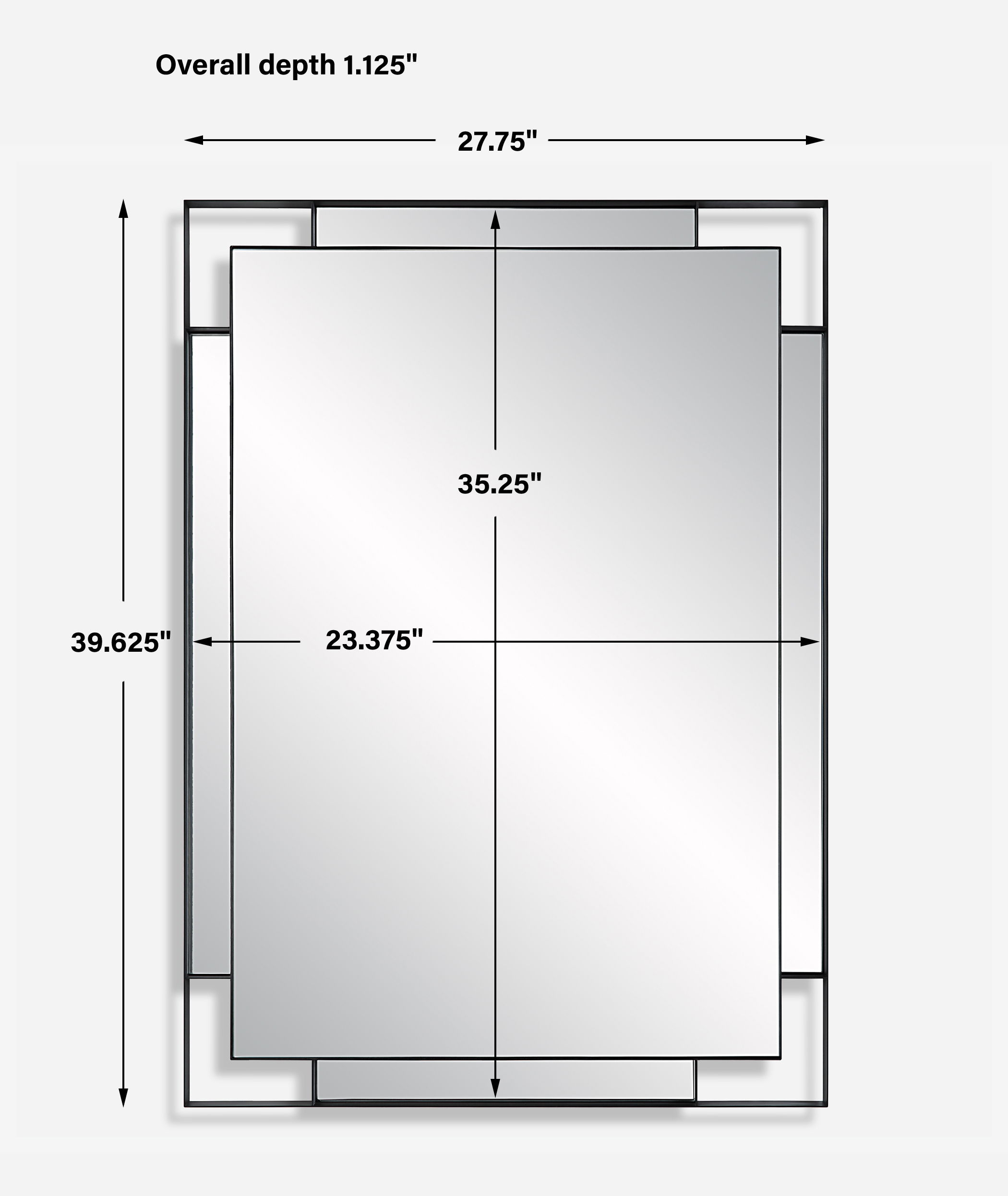 Stellan Black Mirror, by Uttermost, 27.75" width x 39.62" height x 1.12" depth View 3
