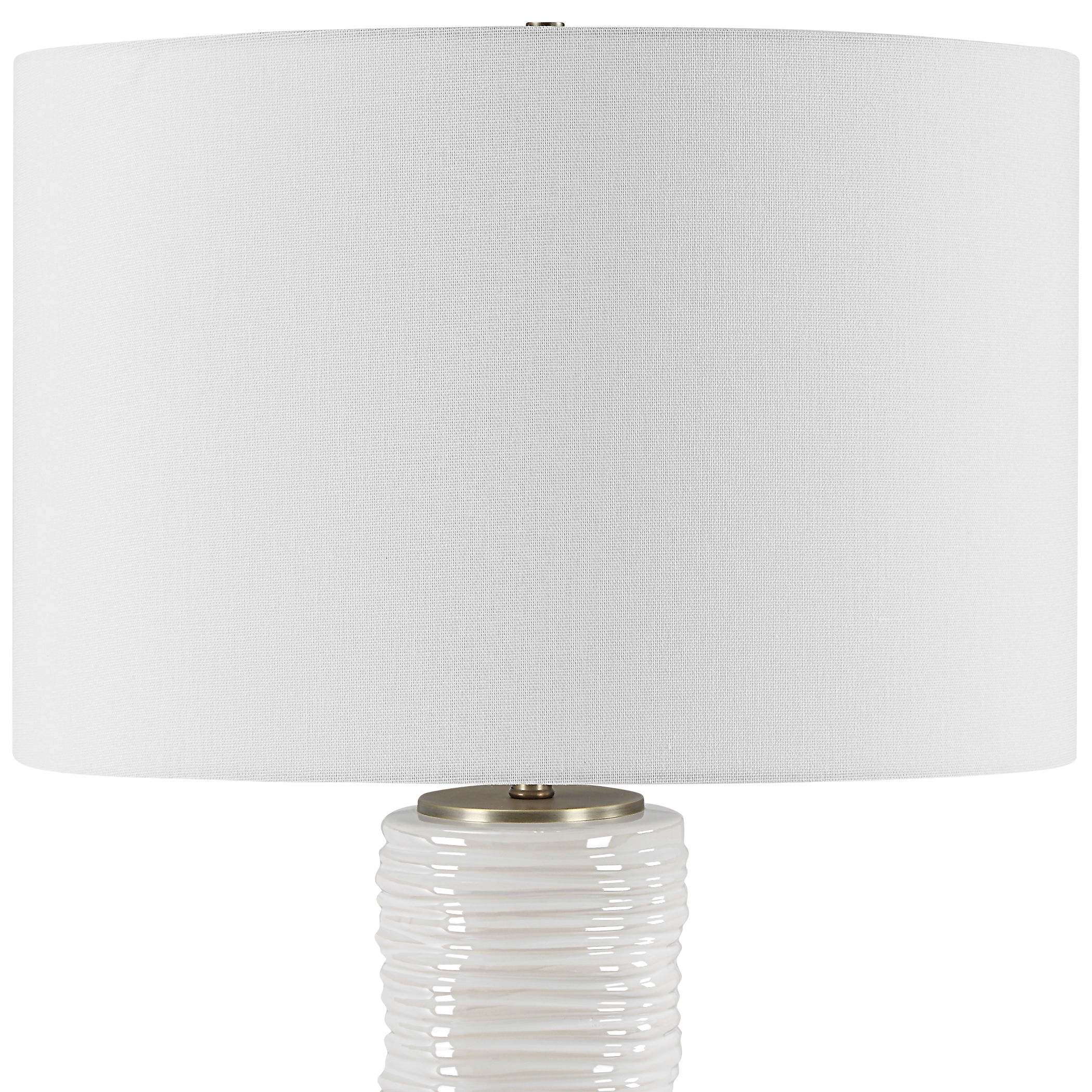 Pavlova Glossy White Table Lamp large image 