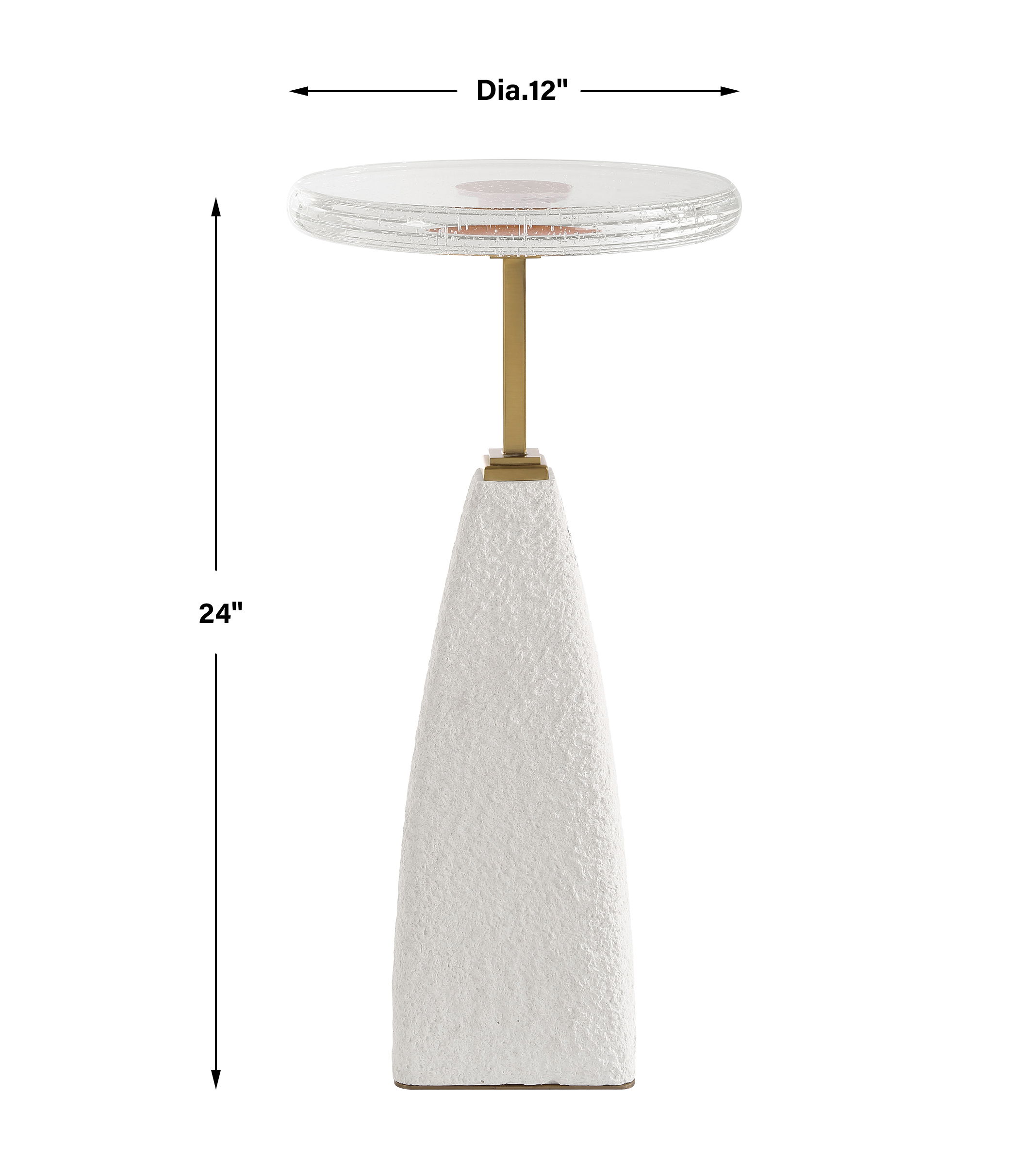 Sora Glass Drink Table, Furniture by Uttermost, 12" width x 24" height x 12" depth View 3