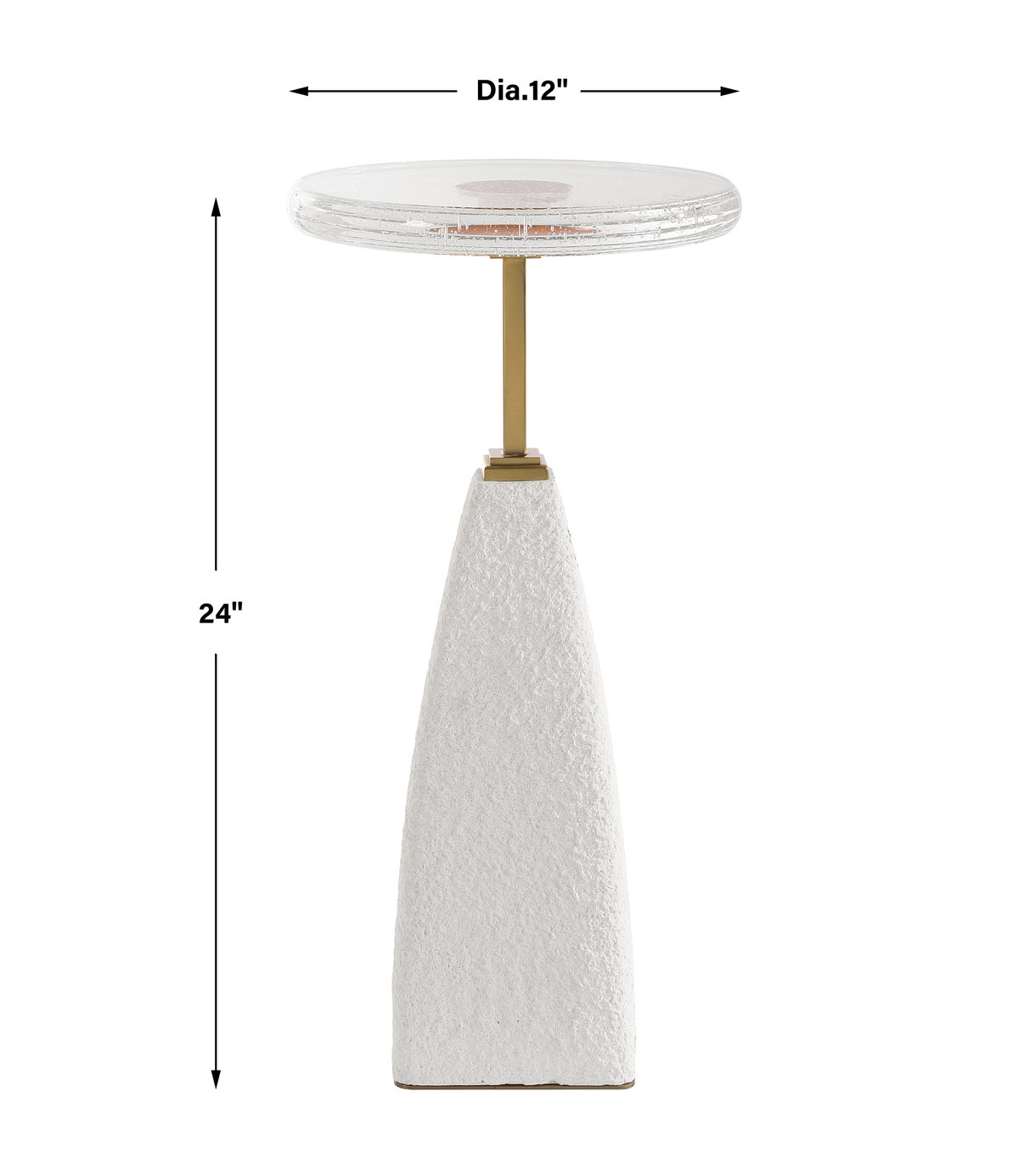 Sora Glass Drink Table, Side & End Table by Uttermost, 12" width x 24" height x 12" depth View 3