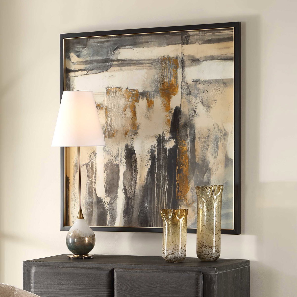 Landslide Framed Abstract Print, Art by Uttermost, 41.75" width x 41.75" height x 1.37" depth View 3