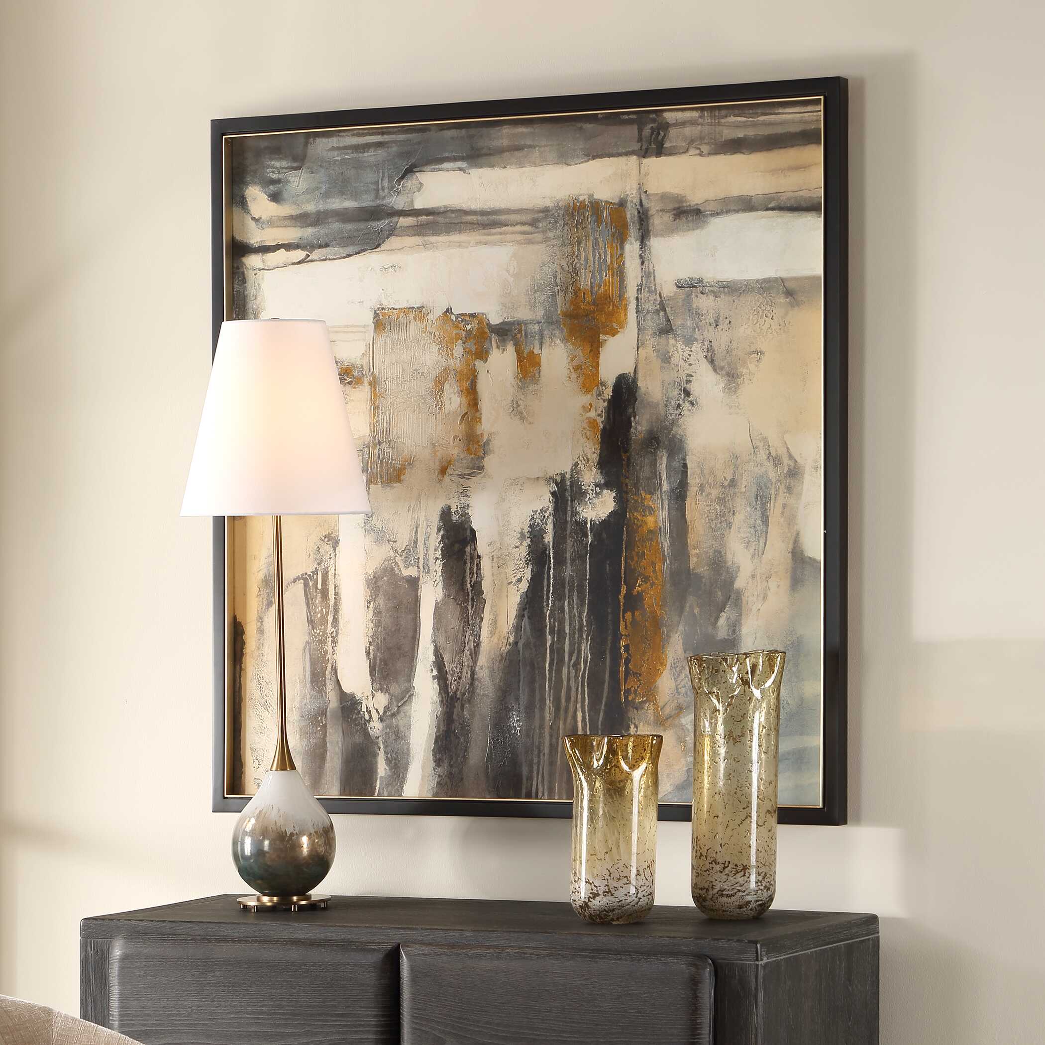 Landslide Framed Abstract Print, Painting by Uttermost, 41.75" width x 41.75" height x 1.37" depth View 3