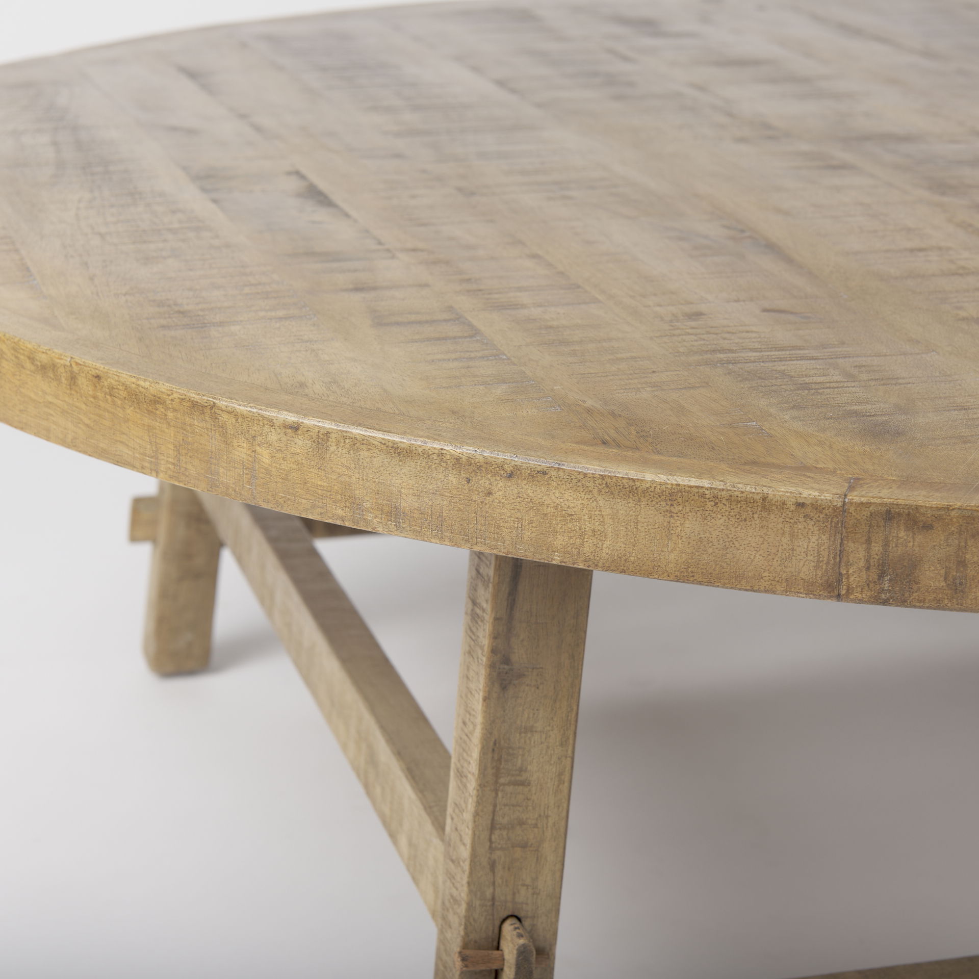 Rosie   Round Medium Brown Wood Coffee Table large image 