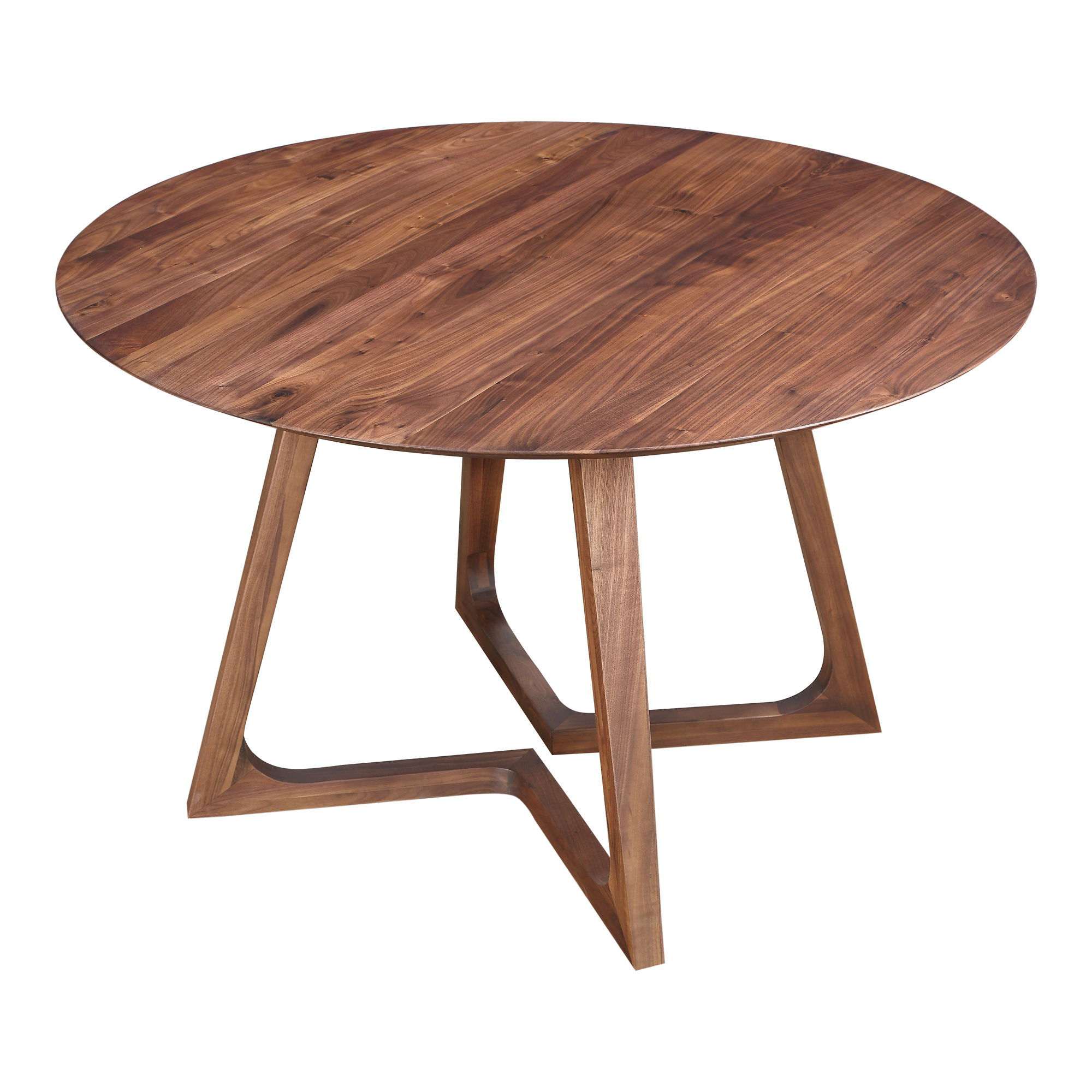 Godenza Round Dining Table Walnut, by Moe's Home, 47" width x 29.5" height x 47" depth View 3