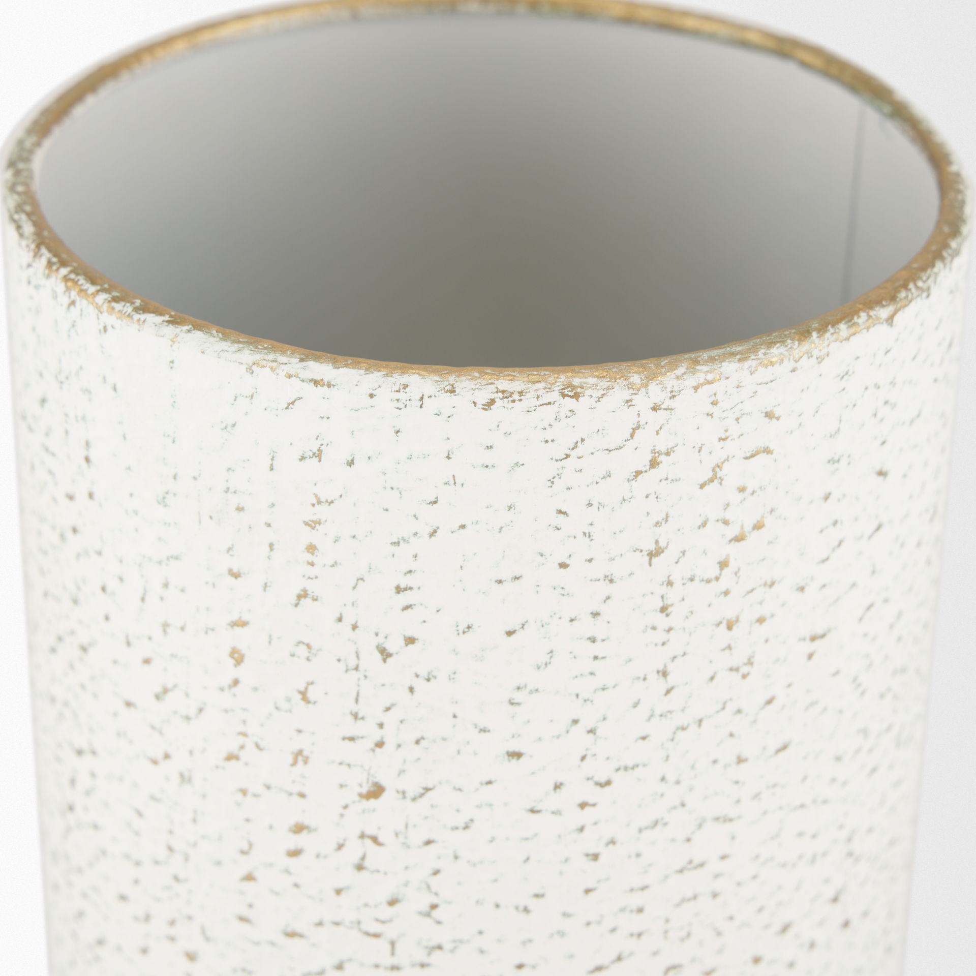 Tovah Small Textured White with Gold Metal Vase large image 