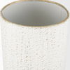 Tovah Small Textured White with Gold Metal Vase thumbnail 4