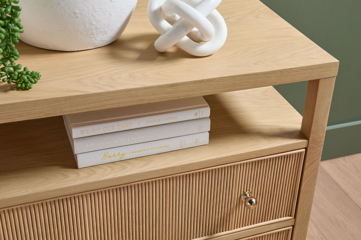 Highland Open Shelf 2-Drawer Nightstand, by Essentials for Living, 34" width x 30" height x 17" depth View 10