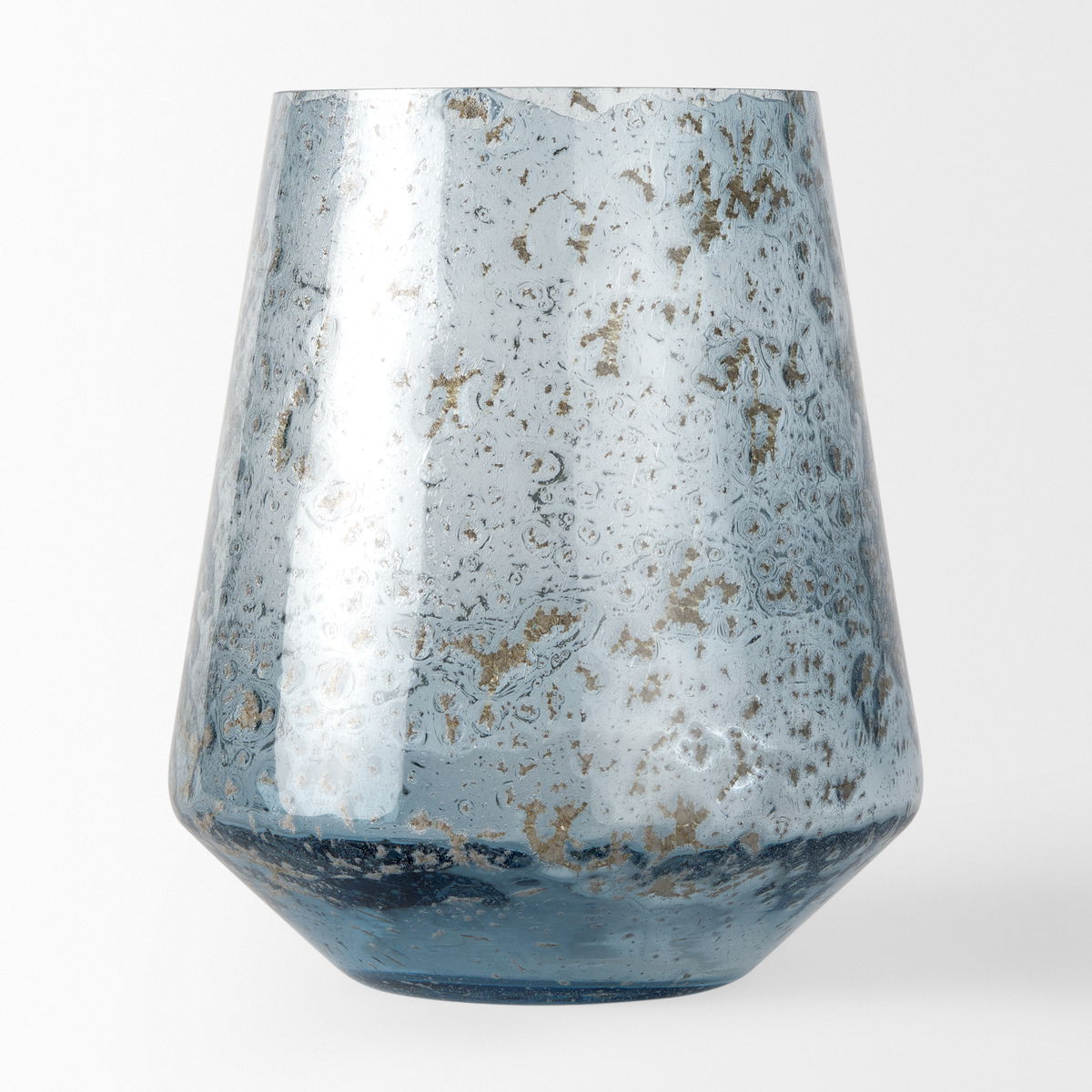 Robyn Tall Blue Glass Vase, by Mercana, 7.28" length x 7.28" width x 8.98" height View 5