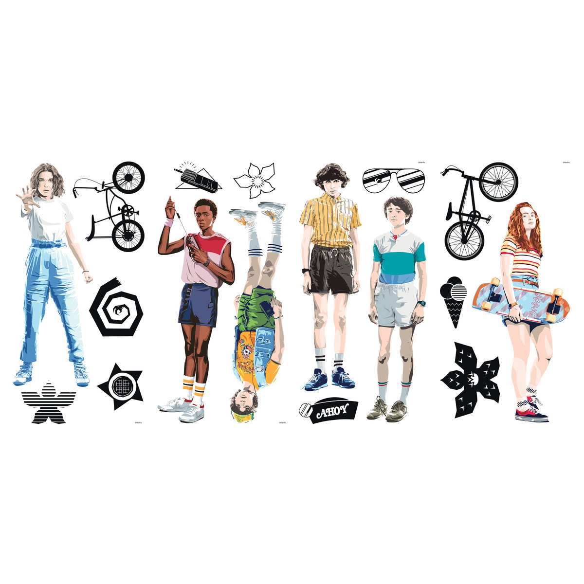 Stranger Things Wall Decals, by York Wall, 1'4.8" length x 9" width x 2.57" depth