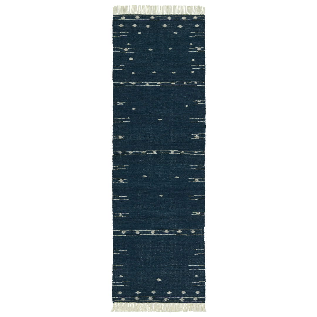 Calli Indoor/ Outdoor Geometric Blue/ White Area Rug large image 
