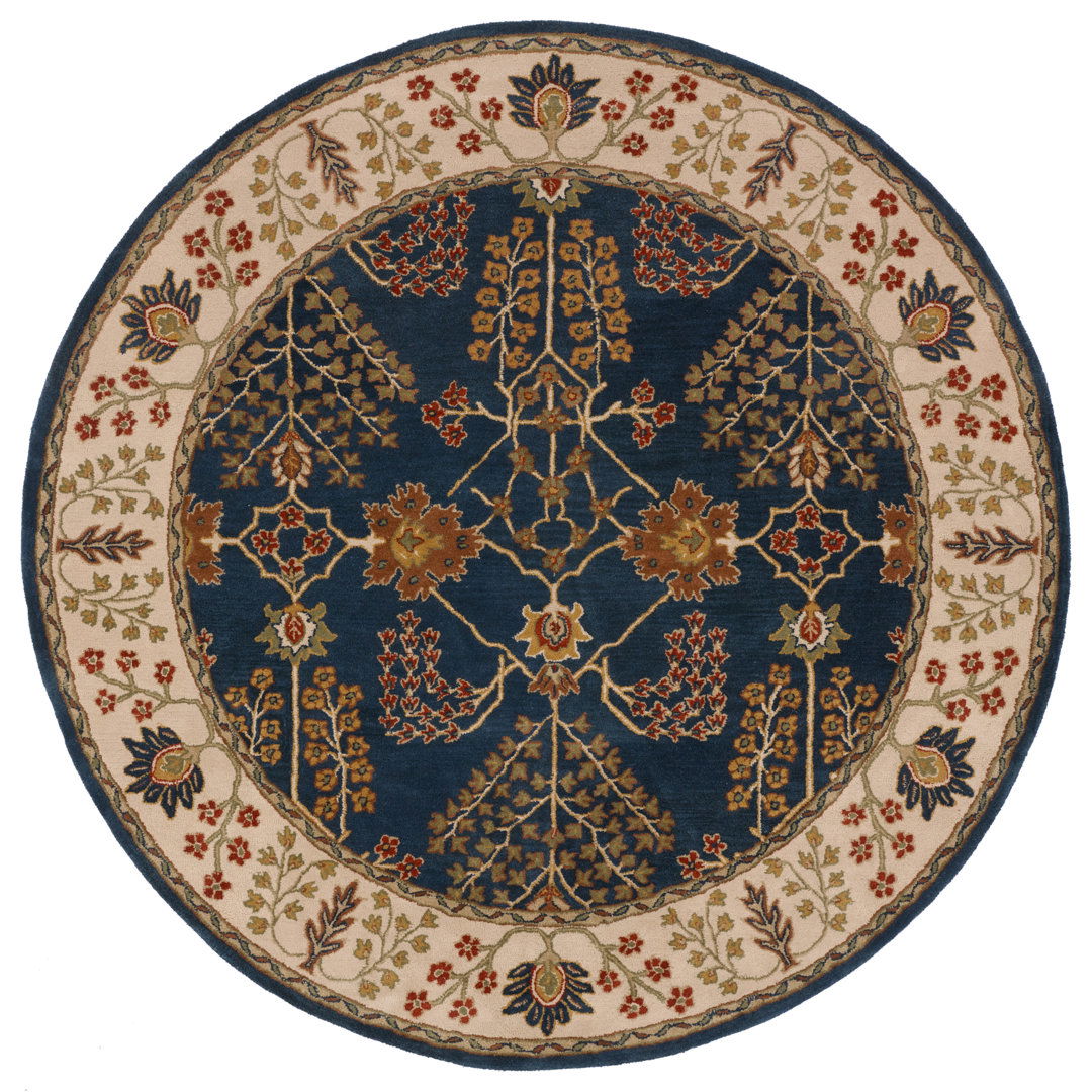 Poeme Hand-Woven Tufted Wool Dark Blue Area Rug large image 