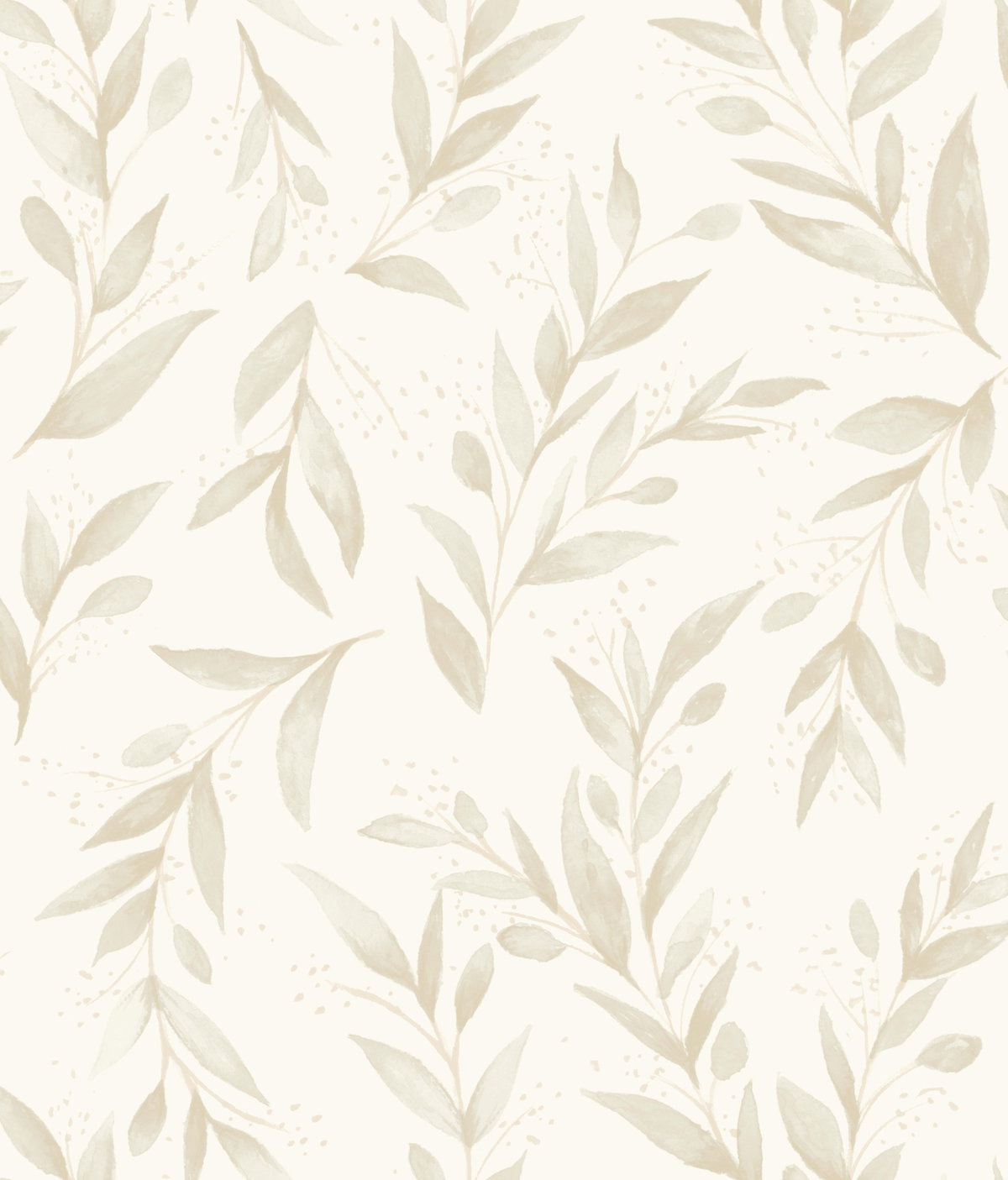 Magnolia Home Olive Branch Beige Peel & Stick Wallpaper, by York Wall, 20' length x 1'8.5" width x 0.02" depth