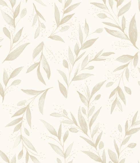 Magnolia Home Olive Branch Beige Peel & Stick Wallpaper