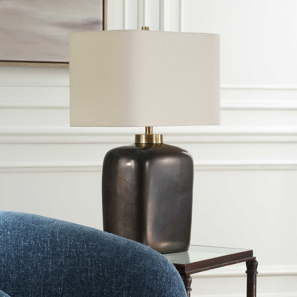 Quentin Dark Bronze Table Lamp, by Uttermost, 17" width x 25" height x 10" depth View 4