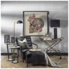 Denmark (55.1'H) Black/Gold Concrete Base Metal Shade Floor Lamp, by Mercana, 18.9" length x 10" width x 55.12" height thumbnail 3