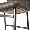 Kavalan 37.5' Total Height Ebony Leather Seat Black Metal Frame Bar Stool thumbnail 9