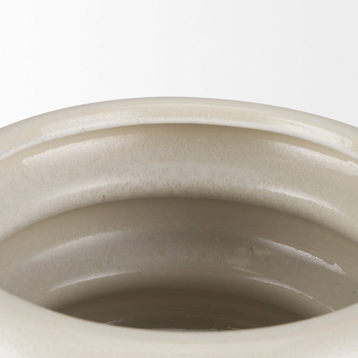 Twyla Short Cream Glazed Floor Vase, by Mercana, 12.8" length x 12.6" width x 11.81" height View 5