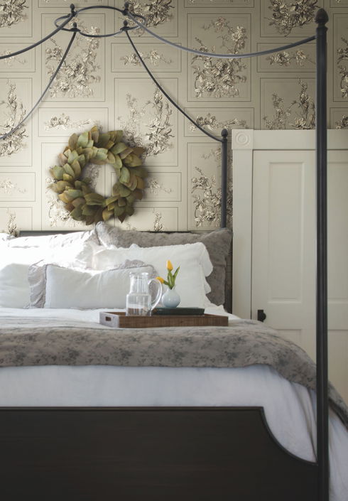 The Magnolia Brown & Grey Wallpaper