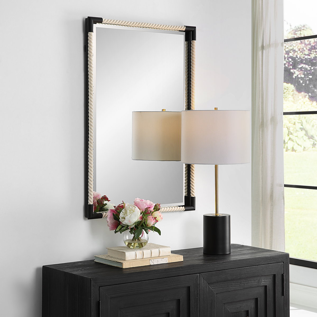 Marina Rope Mirror, by Uttermost, 2'0.12" width x 3' height x 1.75" depth View 2