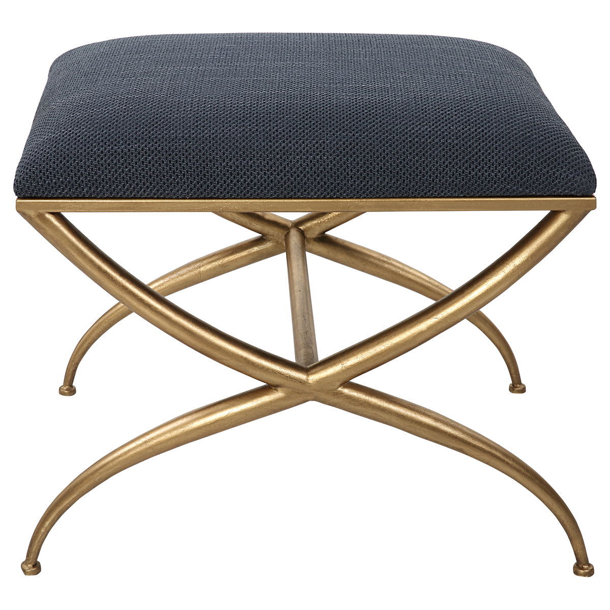 Crossing Small Navy Bench, Benche by Uttermost, 23.5" width x 20" height x 18" depth View 1