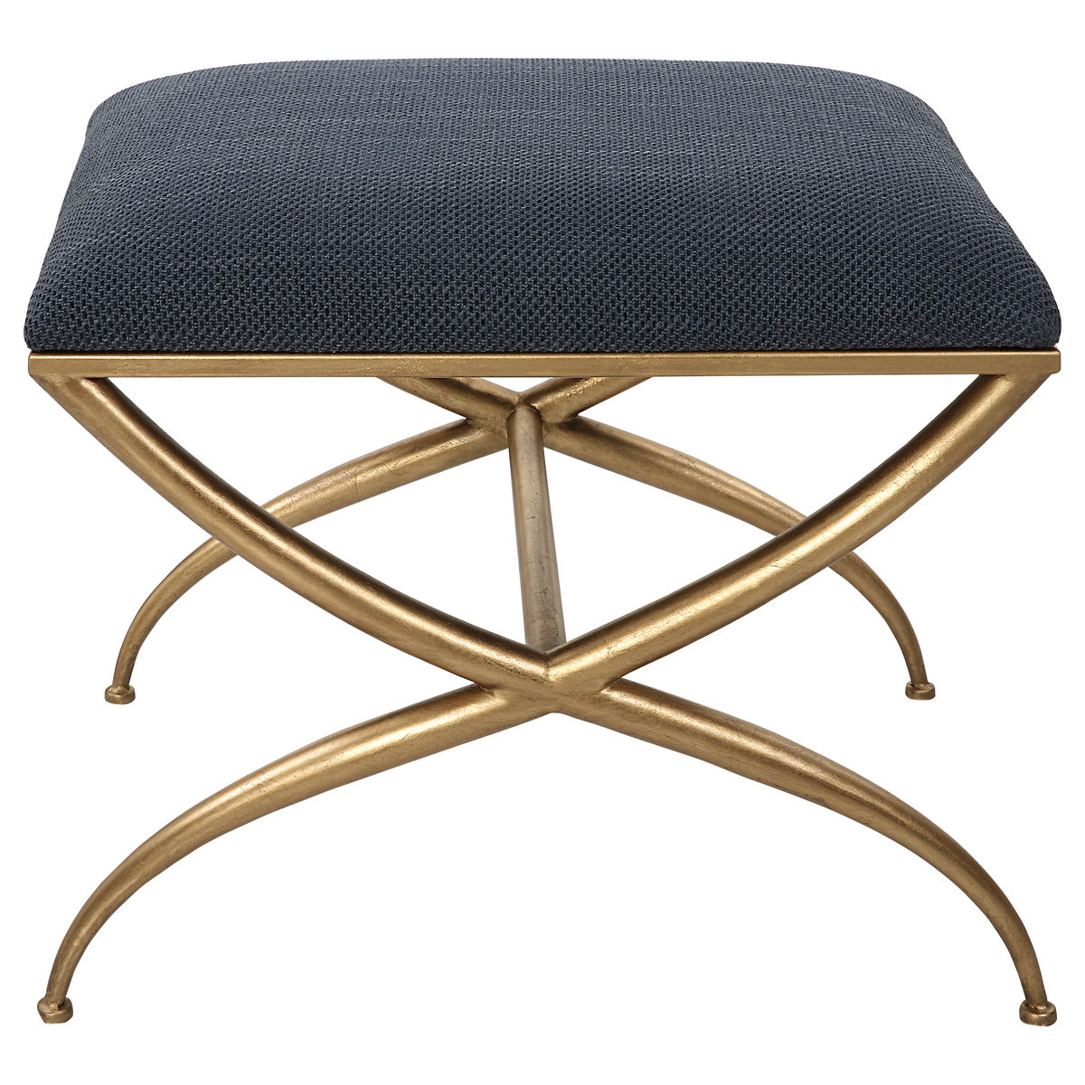 Crossing Small Navy Bench, Benche by Uttermost, 23.5" width x 20" height x 18" depth View 1
