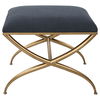 Crossing Small Navy Bench, Furniture by Uttermost, 23.5" width x 20" height x 18" depth thumbnail 1