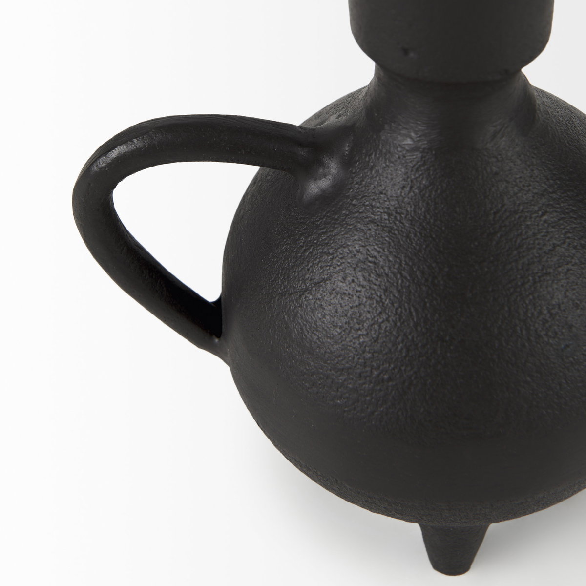 Cyrus Black Spherical Vase with Flute Decorative Object, by Mercana, 5.12" length x 3.94" width x 7.48" height View 11