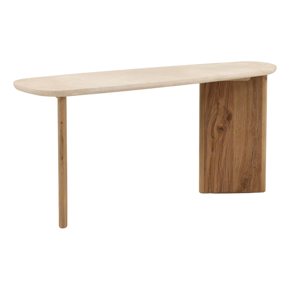 Aelwyn Console Table Natural, by Dovetail, 63" width x 30.16" height x 18.78" depth View 1