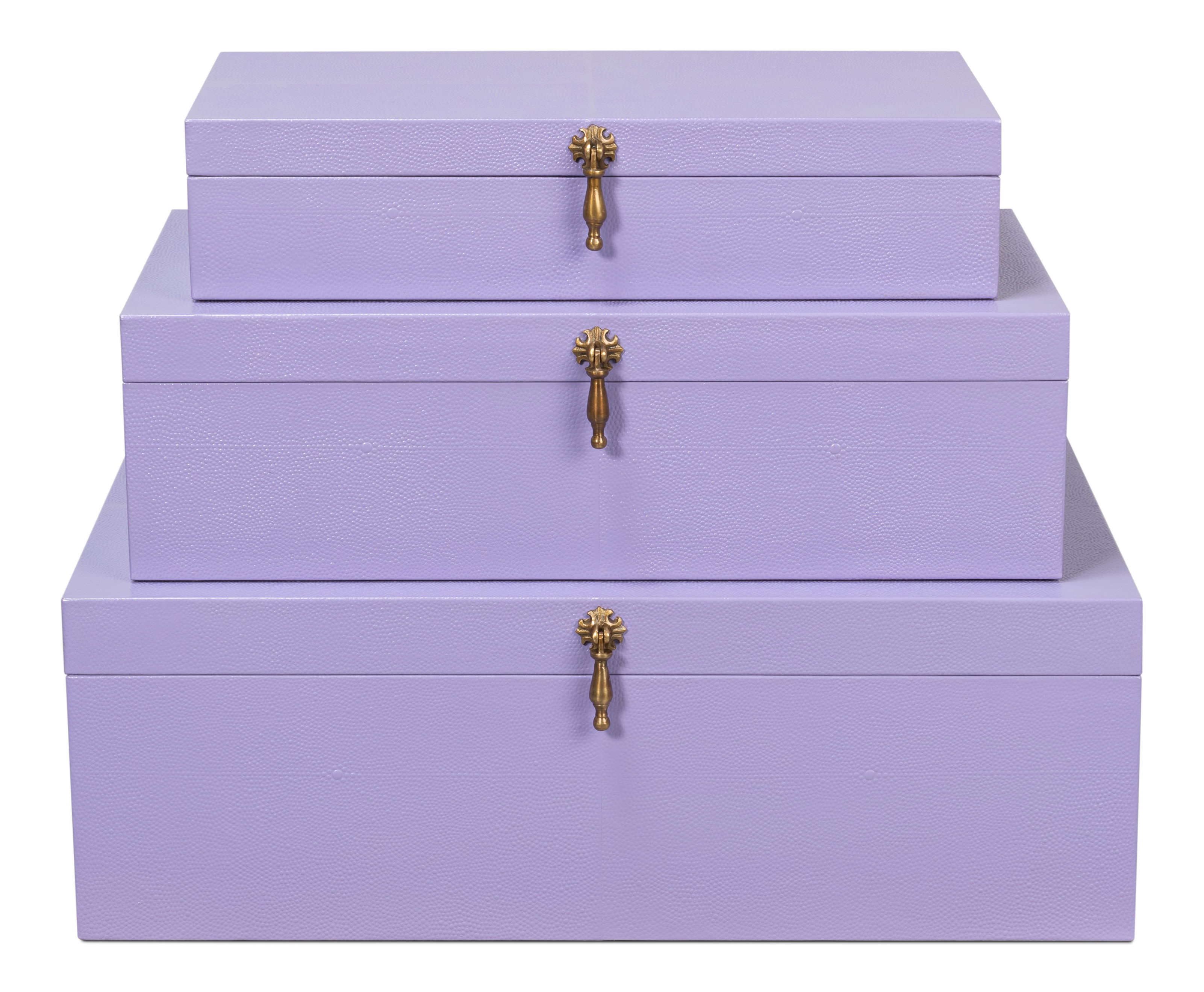 Cosmos Nesting Boxes,S/3,Lilac, Decor by Sarreid, 24" length x 16" width x 8" height View 2